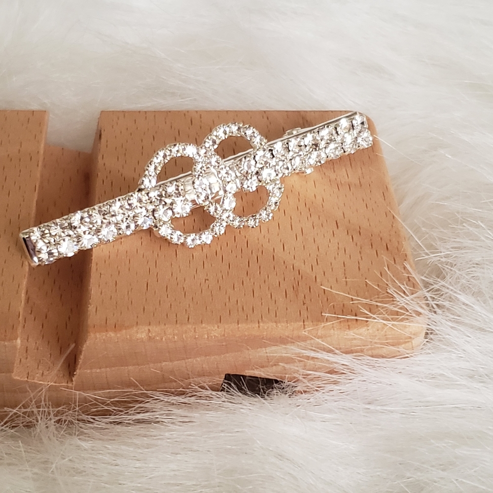 Shiny elegant silver hair clip